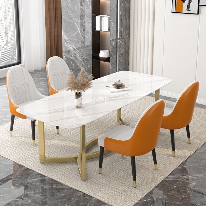 1/4/5/7 Pieces Luxurious Rectangle Dining Set Sintered Stone Top Dinette Table Set