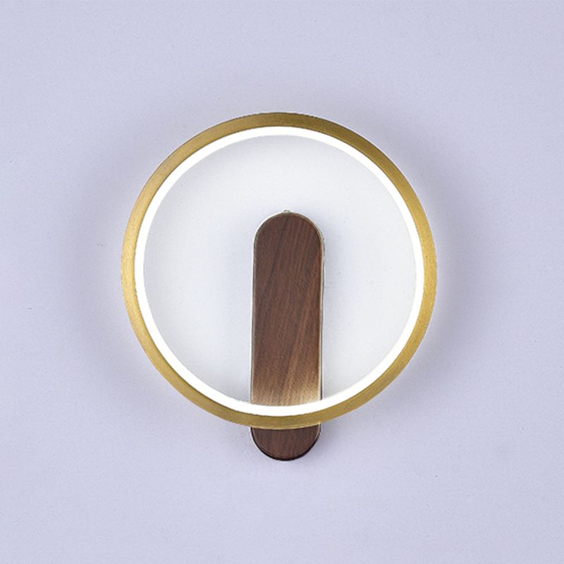 Modern LED Metal Wall Sconce Circular Shape Wall Light with Acrylic Shade for Bedroom
