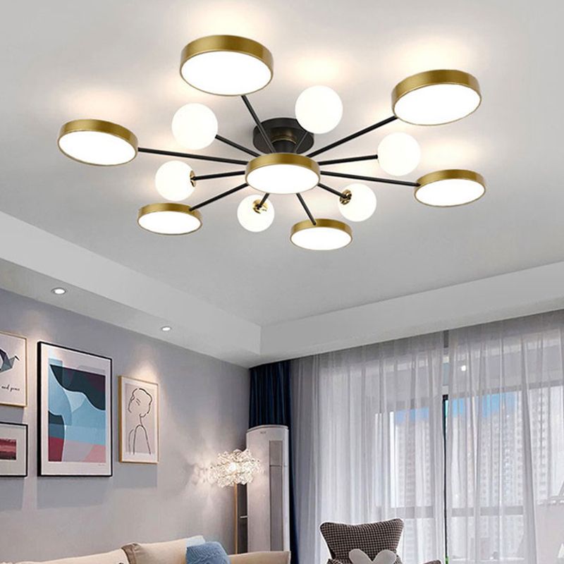 Modern Round Ceiling Light Colorful Multi Light Flush Mount Light for Bedroom
