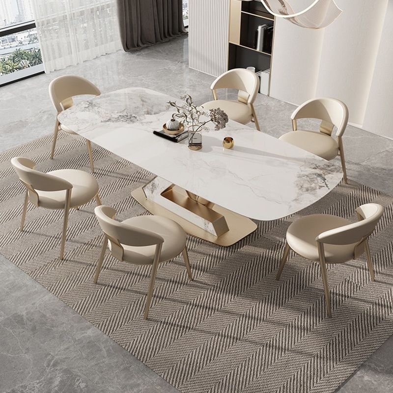 Nordic 1/4/5/7/9 Pieces Rectangle Dining Set Sintered Stone Top Dinette Table Set
