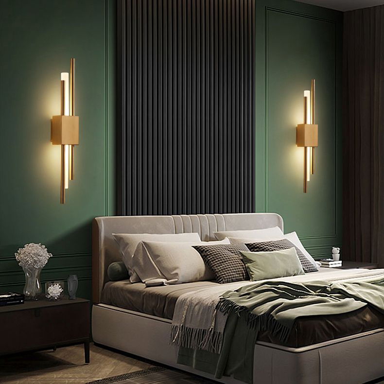 Zeitgenössische Metallwandbeleuchtung 1 Licht lineares Leuchten für Schlafzimmer