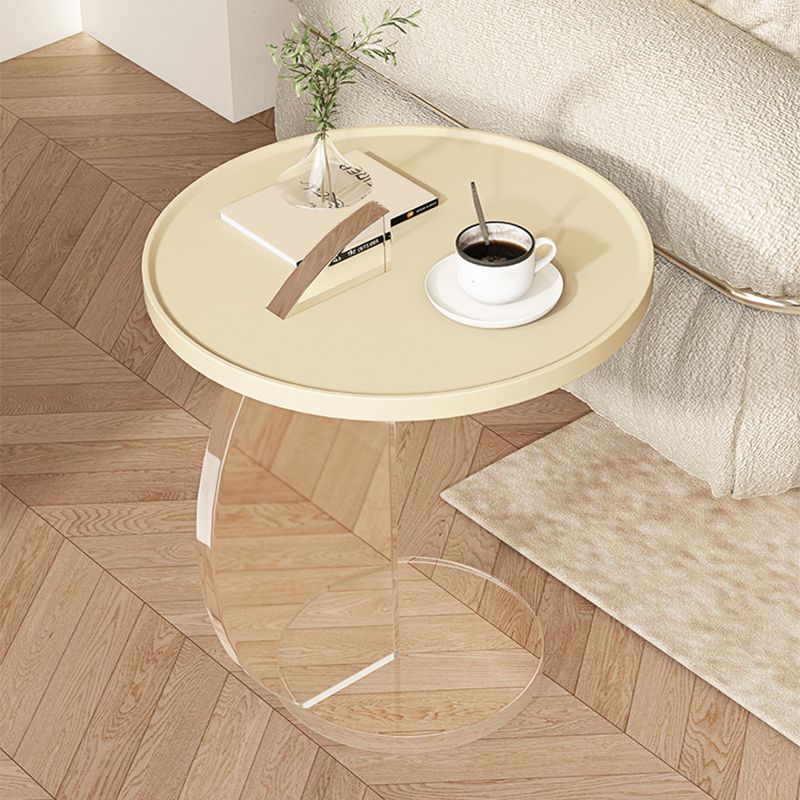 19.68" Wide Abstract Side Table Round Tray Top Sofa Side Accent Table