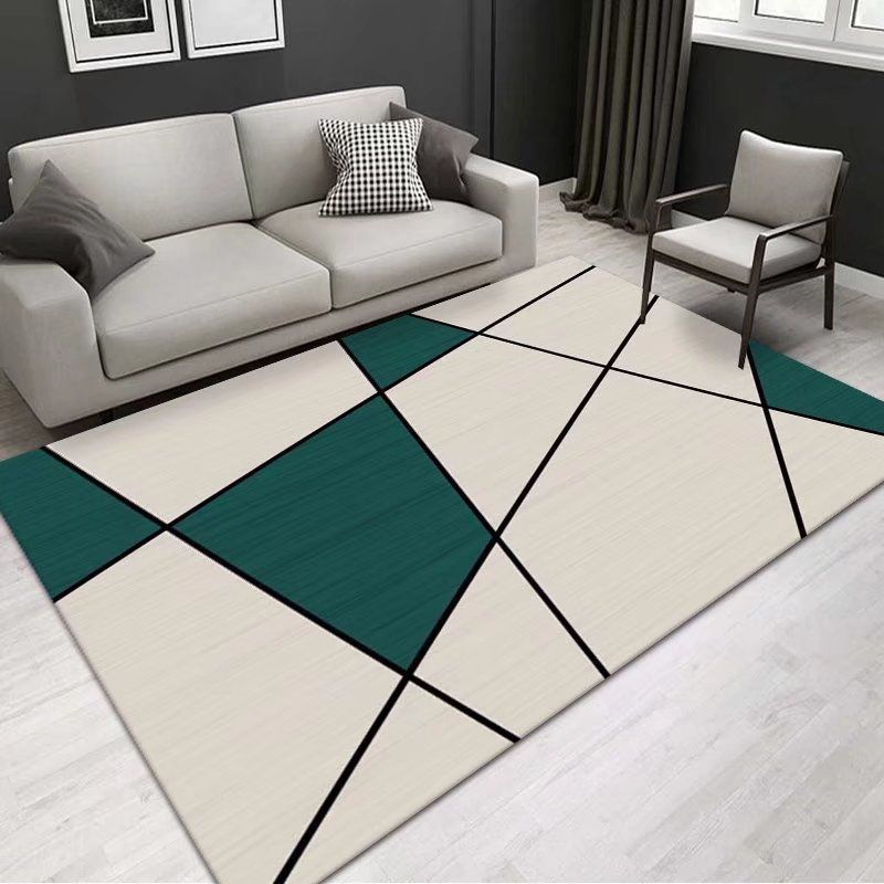 Grijs modern tapijt polyester geometrische print tapijt wasbaar tapijt voor woonkamer