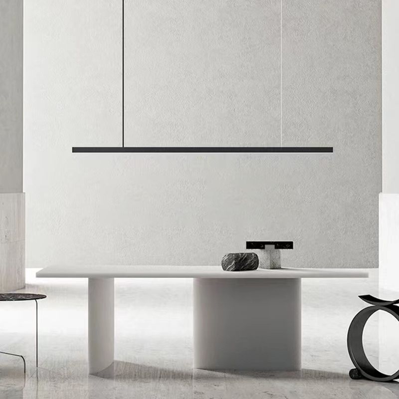 Minimalism Hanging Light Black Linear Island Light Fixture for Dining Room