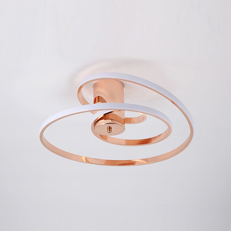 Nordic Linear Ceiling Light Aluminum Gold LED Flush Mount Light for Living Room