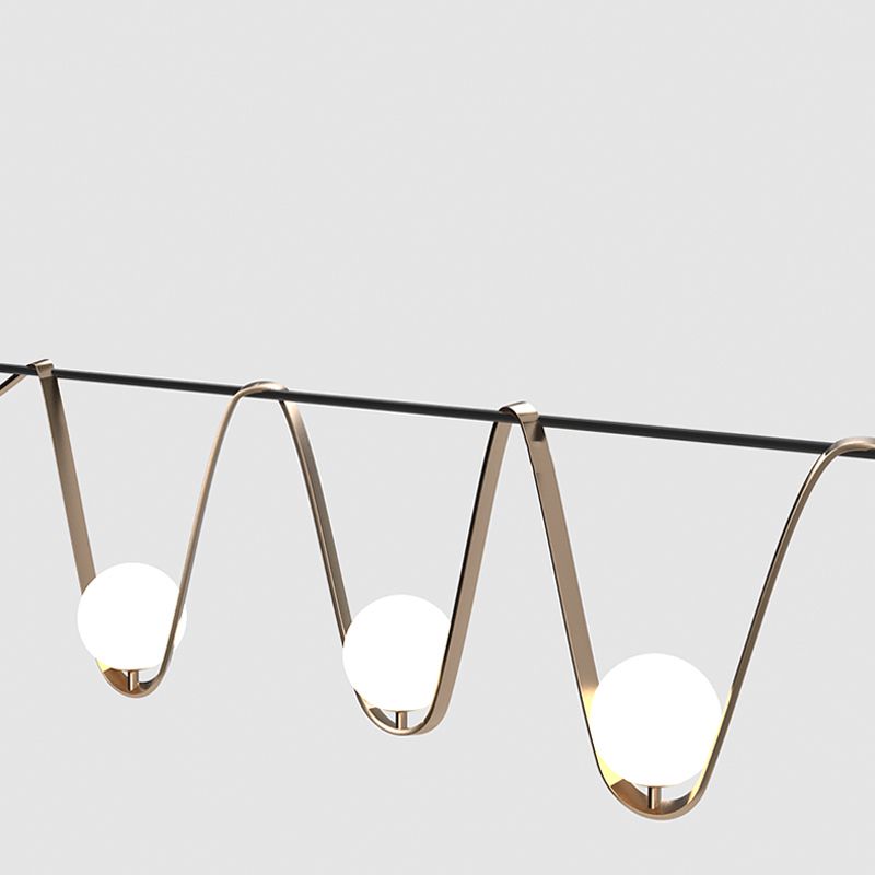 Contemporary Style Spherical Hanging Pendant Lights Glass 4- Light Pendant Light Fixtures