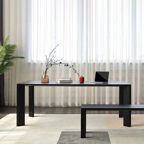 Industrial Solid Wood Dining Table Rectangle Kitchen Pine Wood Table with 4 Legs