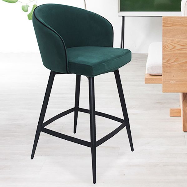 Contemporary Velvet Counter Stools Metal Bar Stool for Home Use