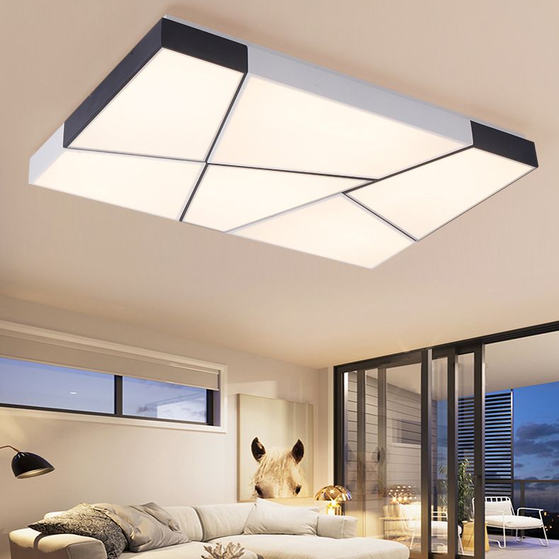 Luminaires encastrés géométriques en acrylique, Style moderne, lumière Led blanche et noire