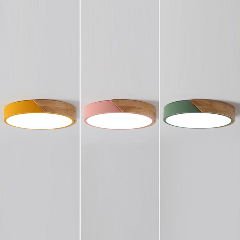 LED moderne Ceiling Light Nordic Creative Macaron Living Room Bedroom Dining Room Study Children's Room Wooden Lamps