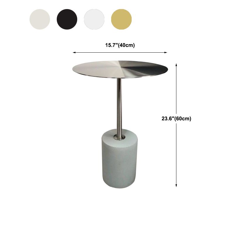 Mid-Century Modern Pedestal Metal Coffee Table Round Top Shape Cocktail Table