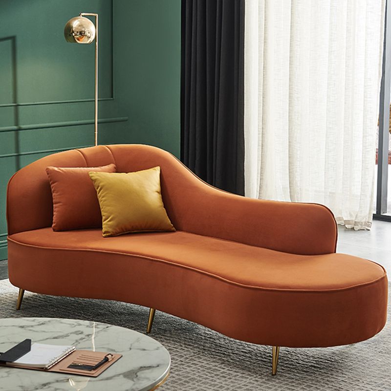 Glam Chaise Lounge Couch Rolled Arm Chaise Lounge for Bedroom