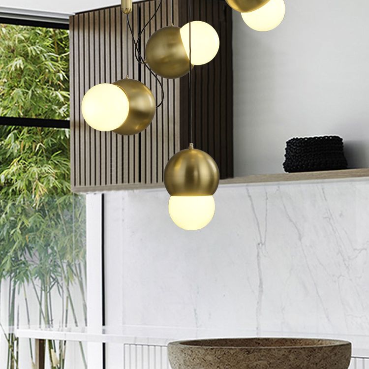 Messing kleine hanglampverlichting postmodern metalen ophanging licht voor woonkamer