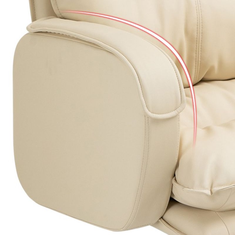 Modern Armless Office Chair Leather No Distressing No Wheels Ergonomic Desk Chair
