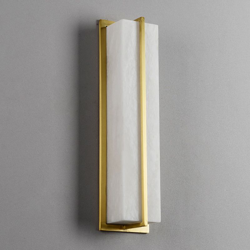 Modern Wall Lamp Square Shape Wall Mount Lamp with Stone Shade for Bedroom
