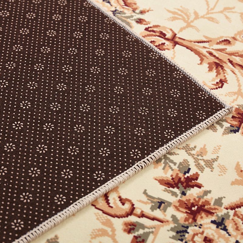 Luxury European Printed Rug Multicolor Polyester Area Carpet Non-Slip Backing Rug for Living Room
