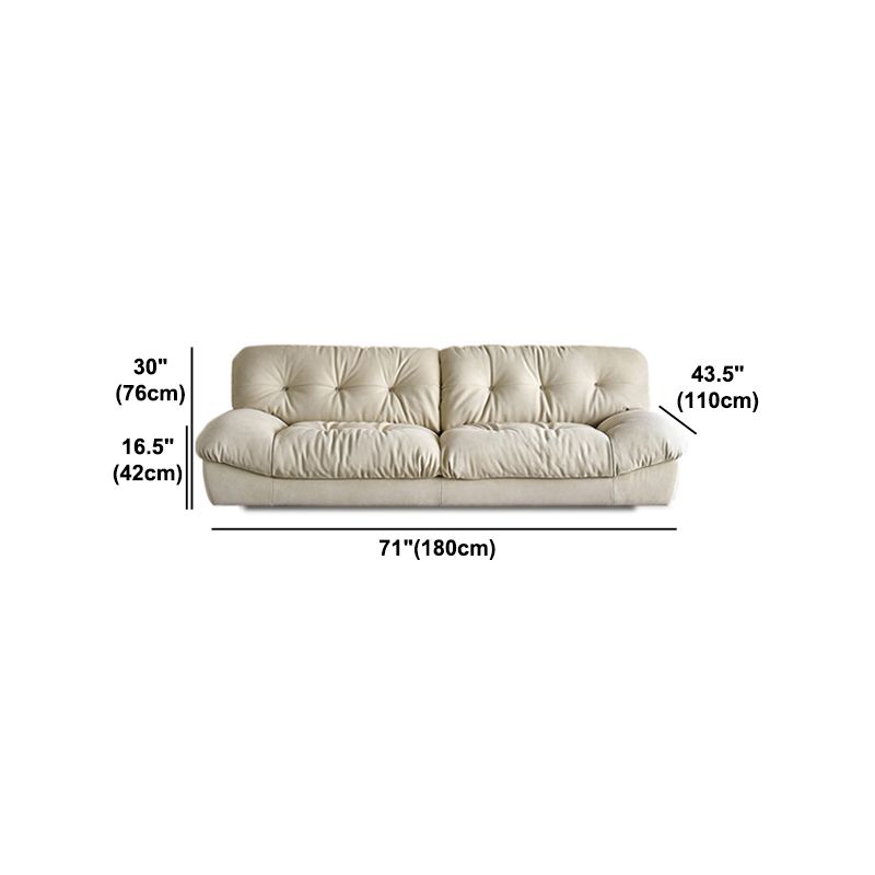 Modern White Tufted Sofa & Chaise 29.92" H Velvet Armless Sofa
