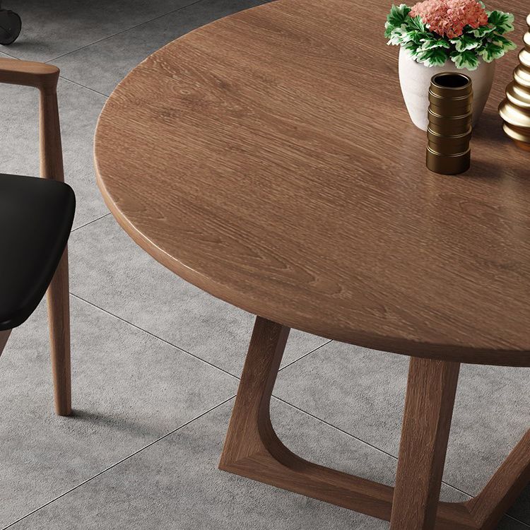 Round Dinette Set with Wooden Chairs 1/2/3/5 Pcs Brown Wood Dining Set for Home