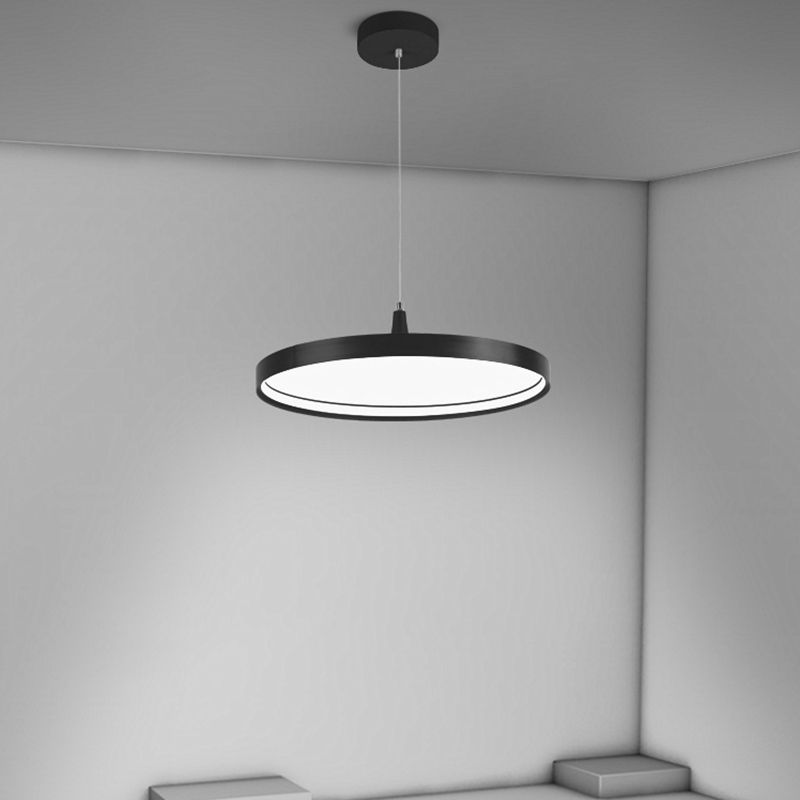 Moderne minimalistische LED -hangende lamp Aluminium cirkelvormige hanglamp met siliconen schaduw