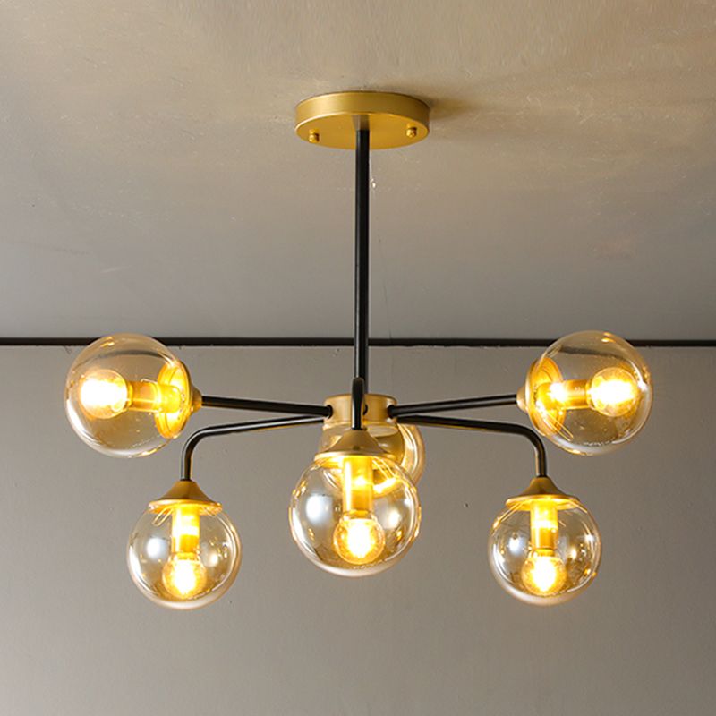 Contemporary Globe Chandelier Lights Glass Chandelier Light Fixture for Living Room