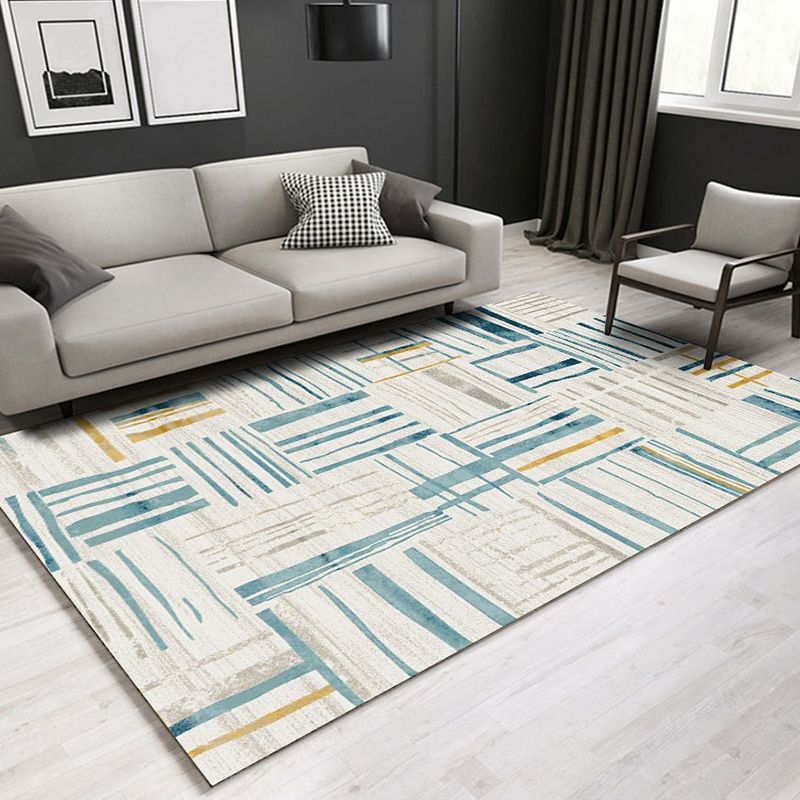 Modern Indoor Rug Abstract Printing Rug Non-Slip Backing Carpet for Living Room