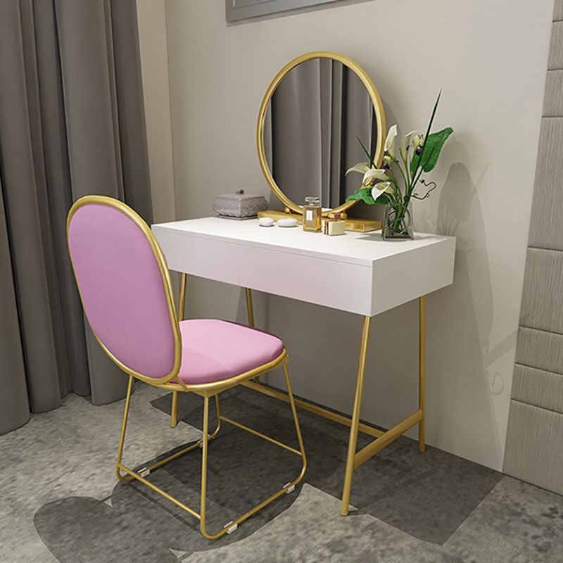 15.74" Wide Makeup Vanity Desk Bright White Vanity Tables with 2 Storage Drawers