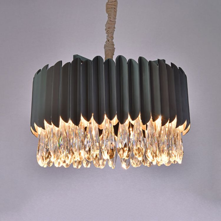 Modern Style Chandelier Light Fixture Crystal Metal Pendant Chandelier for Dining Room