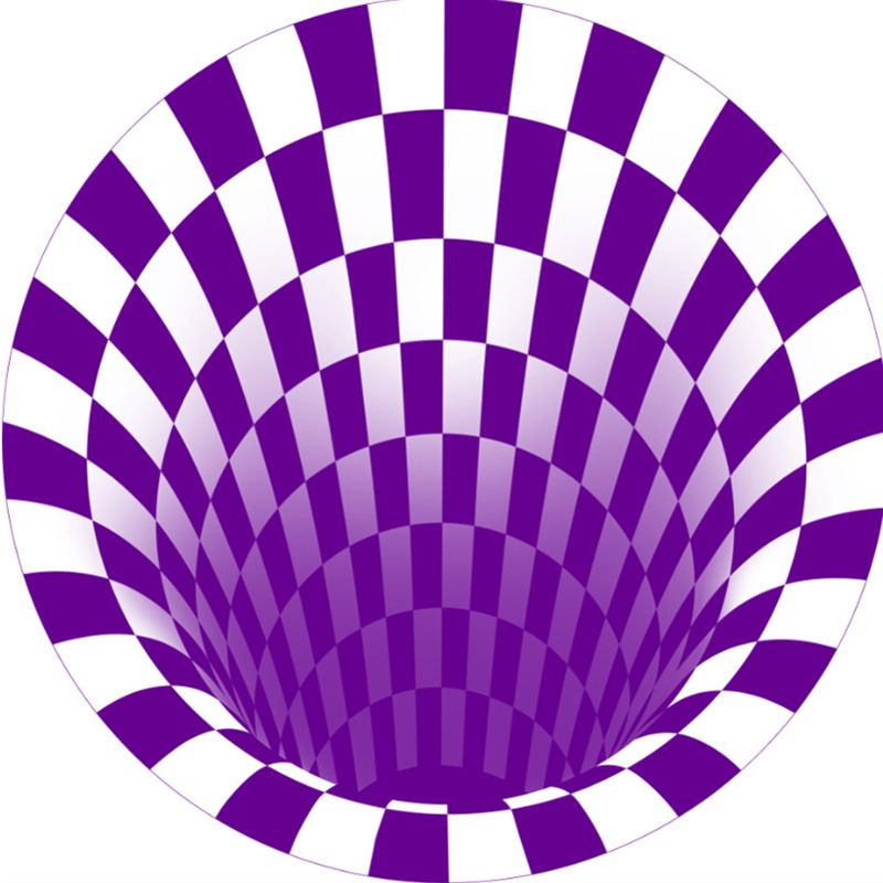 Black and White 3D Print Carpet Polyester Simple Indoor Carpet Anti-Split Indoor Rug for Living Room