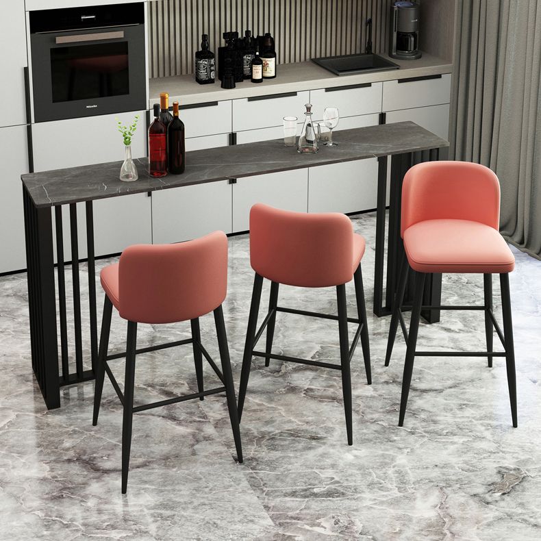 Modern Marble Table with Rectangle Table Top Black Double Pedestal Table - 42" H