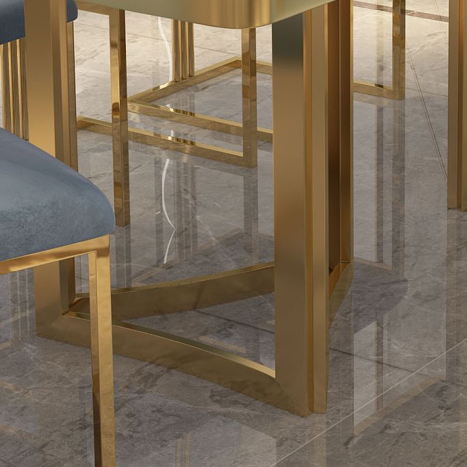 Metal Traditional Luxury Rectangle Indoor Table Sintered Stone Top Table for Dining Room
