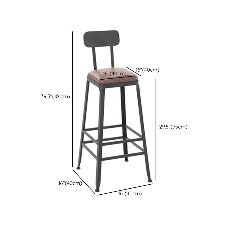 Contemporary Style Counter-height Stool Living Room Bar Stool with Metal Legs