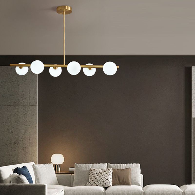 3/5/6-Light Golden Modern Kitchen Island Lighting Shaded Island Pendant Lighting