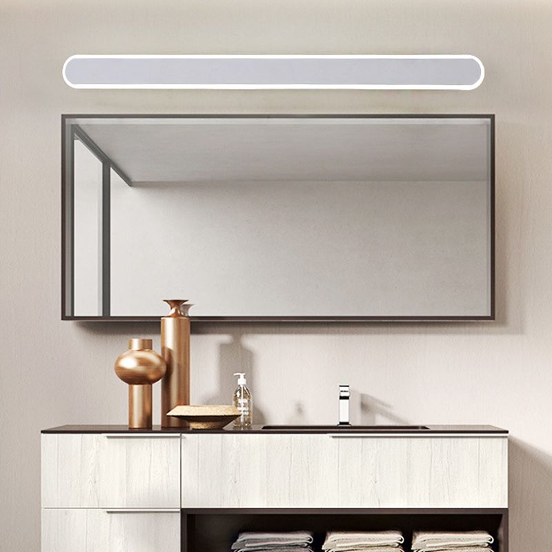 Linear Vanity Lamp Contemporary Acrylic Led White Bathroom Mirror Headlight in White/Warm Light, 16"/23.5"/31.5" Wide