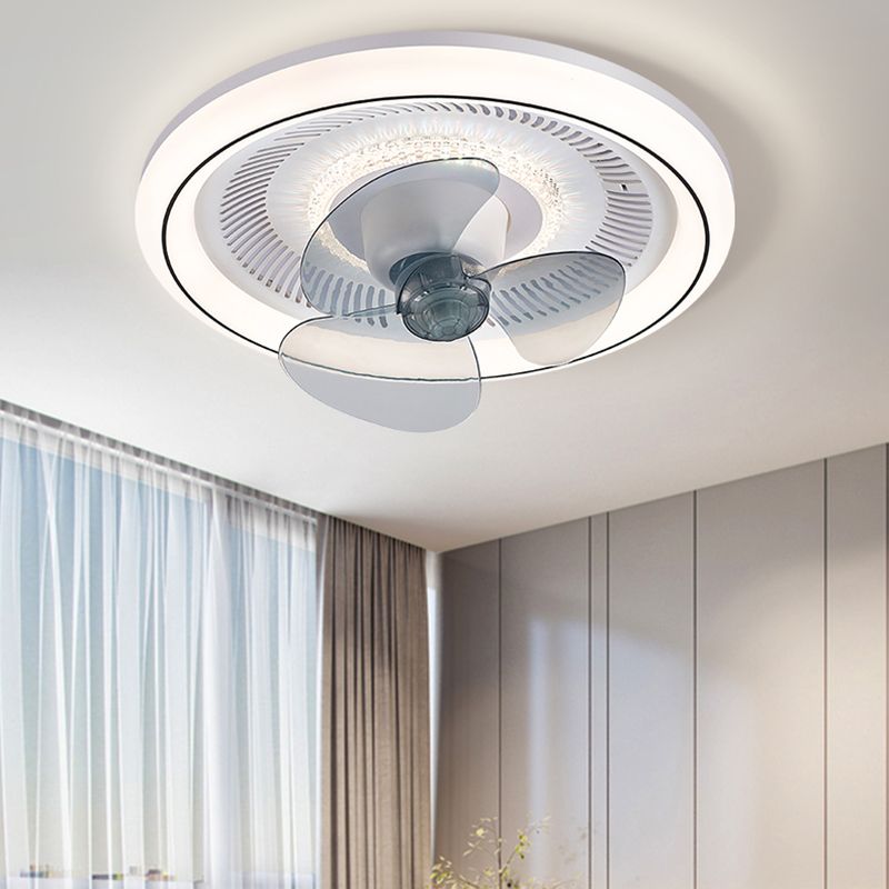 Metal Round Ceiling Fan Light Modern-Style LED Ceiling Mounted Light