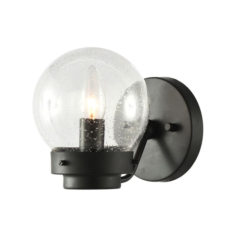 Vidrio semillero Black Shad Sponce Light Globe Sombra de lámpara de pared industrial de 1 luces para dormitorio
