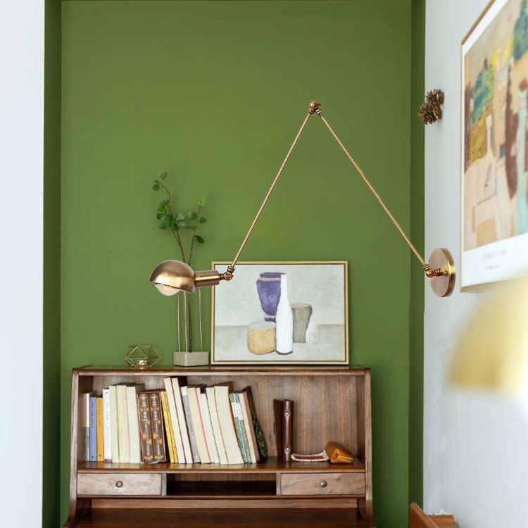 Modern Creative 1-Light Wall Lamp Metal Semicircular Wall Light for Bedroom