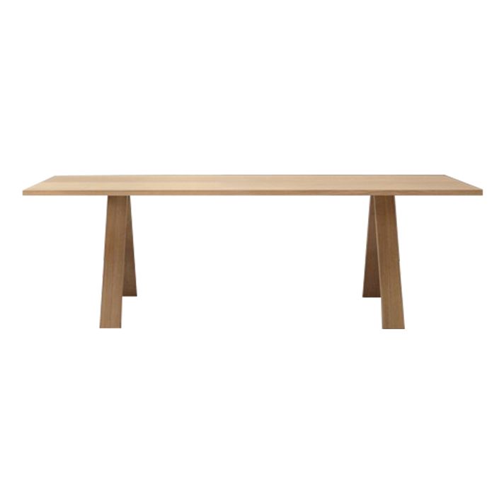 Solid Wood Contemporary Rectangular Table Wood Top Table for Dining Room and Kitchen