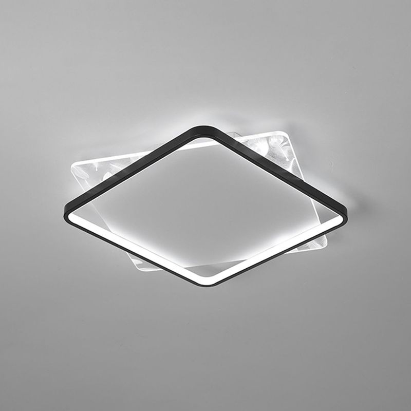 Plafonnier encastré de forme carrée en métal, Style moderne, 2 lumières, luminaires de plafond encastrés