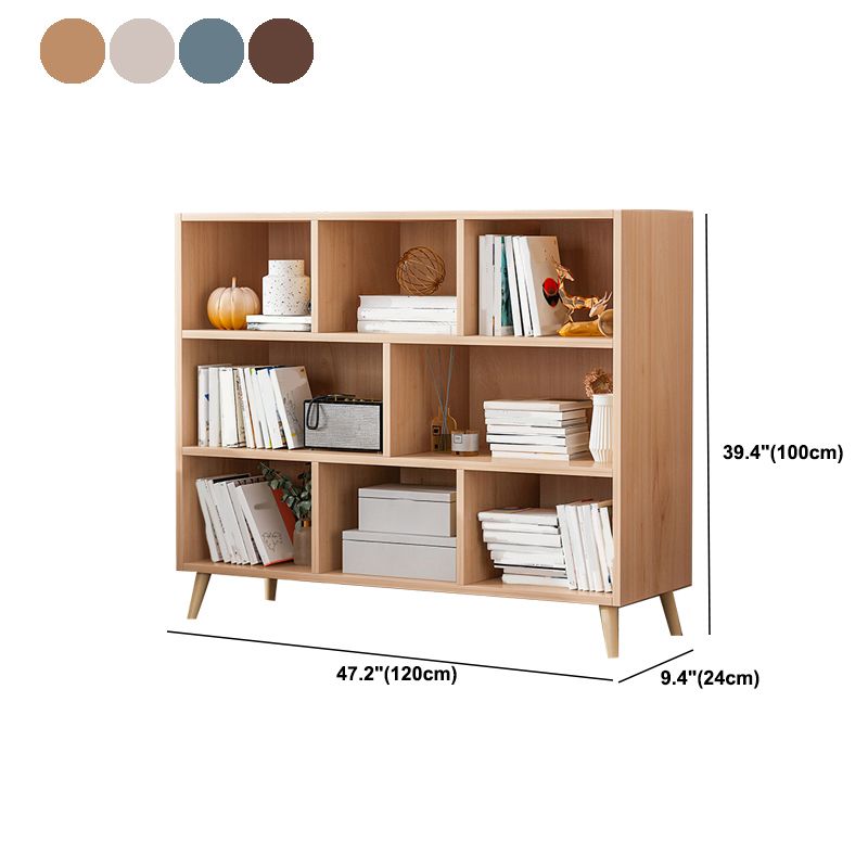 Modern Engineered Wood Book Shelf Closed Back Shelf Bookcase for Study Room