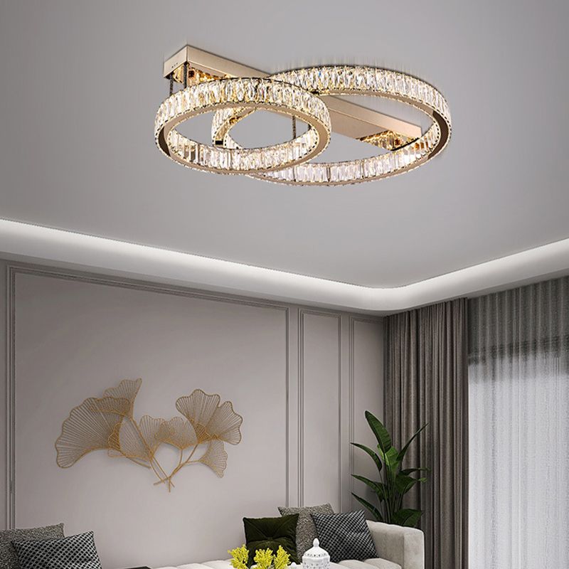 Geometric Flush Mount Contemporary Crystal Flush Ceiling Light Fixture