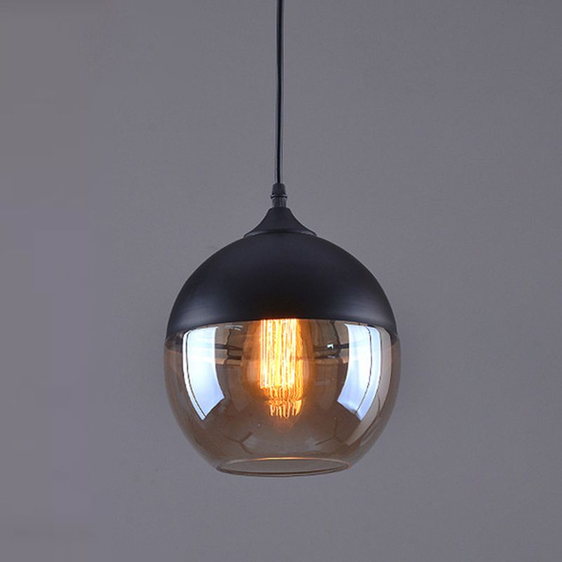 Lampada ombreggiata in vetro appeso a sospensione industriale Riduccante a sospensione Black in nero
