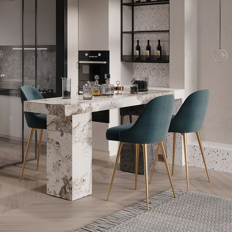 Modern Pub Dining Set 1/2/3/4/5 Pieces Stone Top Rectangle Indoor Counter Height Pub Set