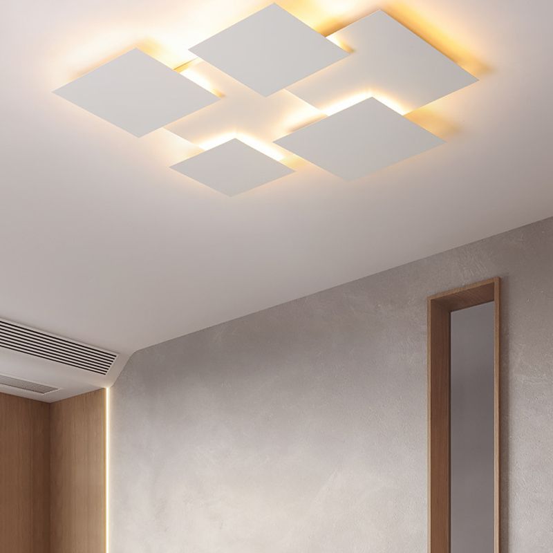 Geometric Acrylic LED Flush Mount Matte White Cluster Ceiling Flush Lighting