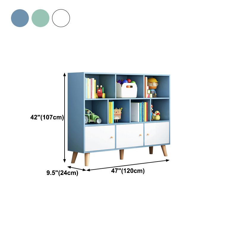 Scandinavian Manufactured Wood Bookcase Closed Back Bookcase with Doors