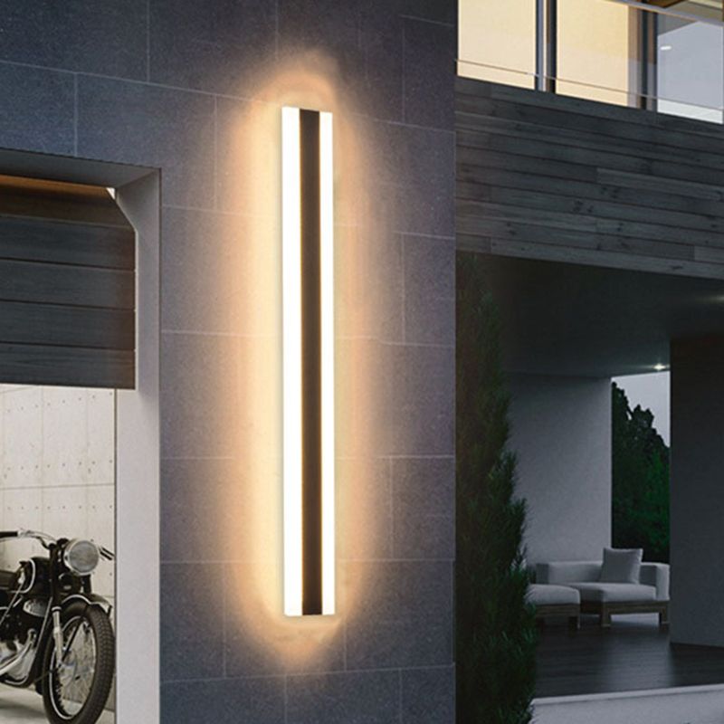 Linear Wall Lighting Simplicity Metal 1 Light Wall Sconces in Black