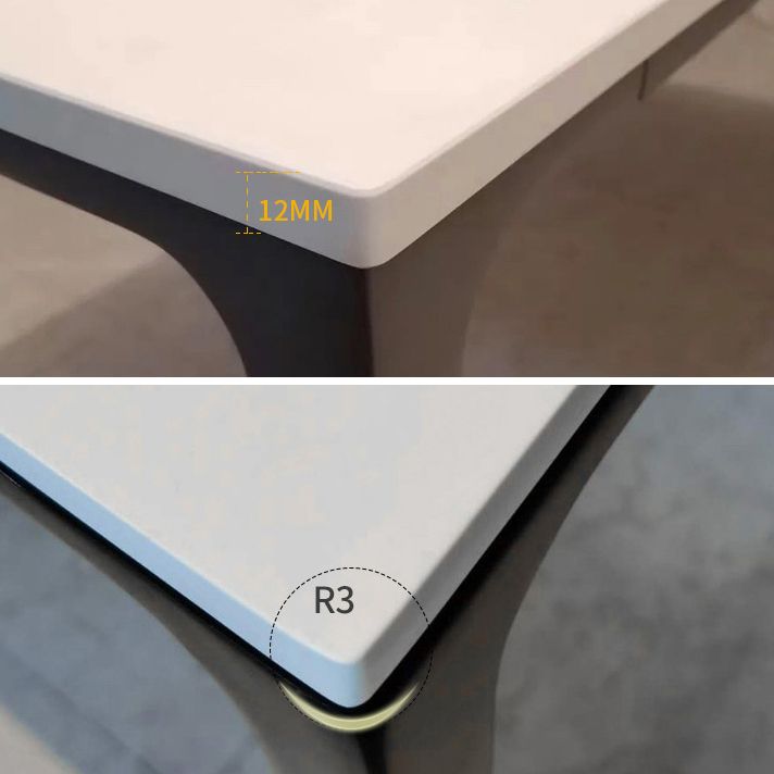 Rectangle Home Dining Table Sintered Stone Metal Frame Table with Four-leg