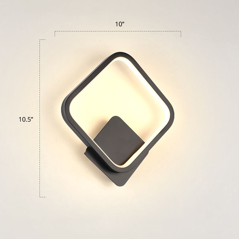 Noordse geometrische LED SCONCE LICHT LICHT METAL BEDBAAD WANDBAARTE LIMMUTER IN GREY