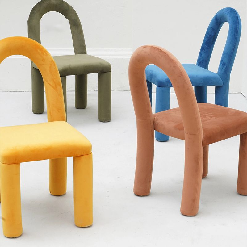 Modern Simple Armless Dining Chairs Wooden Frame Open Back Dining Chairs for Dining Room