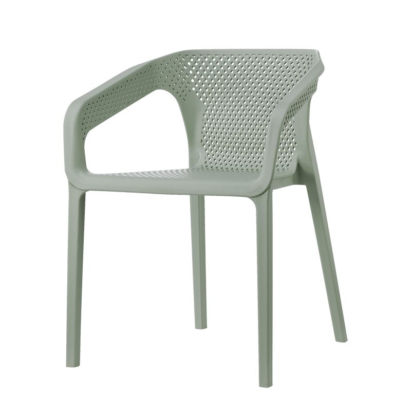 Ensemble de chaises de cuisine à manger avec bras arrière solide, chaises en plastique de style contemporain