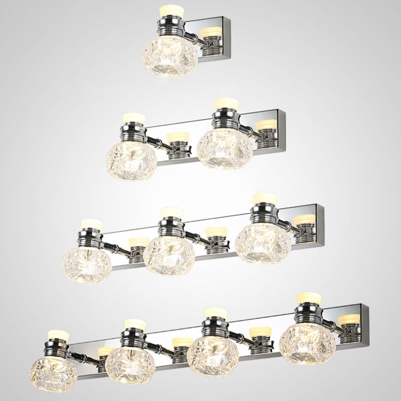 Round Bathroom Wall Lighting Fixture Crystal Minimalist Wall Mounted Lighting in Clear